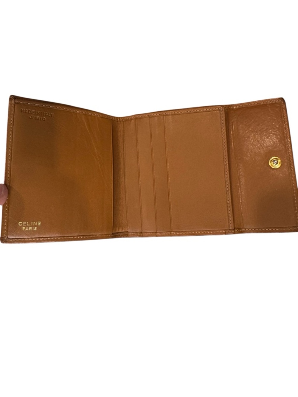 Celine Embossed Triomphe Bifold Wallet in Brown/Tan - Picture 6 of 8